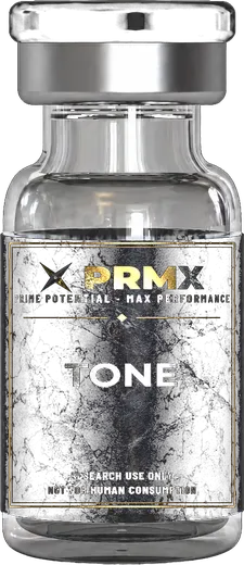 PRMX Tone research peptide vial